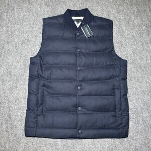 Mizzen+Main Performance Men L York Vest 10W-0339 Navy Puffer Vest Snap NEW NWT